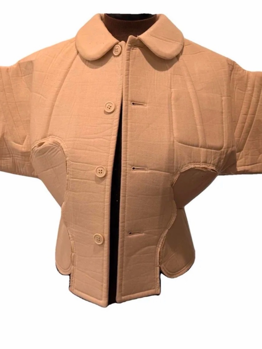 Comme des Garcons Beige Sculptural Quilted Jacket